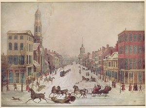 Winter op Wall Street, 1834 door American School