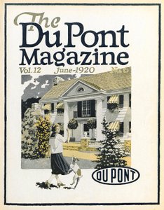 Vrouw en hond, vooromslag van het DuPont Magazine, juni 1920