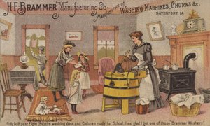 Vrouw gebruikt Wasmachine door American School