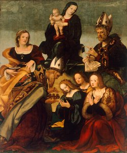 Madonna met Kind en Heiligen Gregorius de Grote door Amico Aspertini