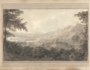 Uitzichten in Engeland, Schotland en Wales: Loughrig met een deel van Windemere vanaf het terras bij Hill Top Cottage
