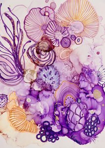 Paars-gouden fantasiebloem