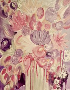 Zachtroze en paarse bloemen