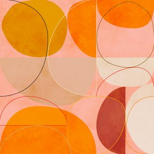 Mid-century, currygeel, zachtroze, lente