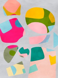 Minimalistisch met kleurrijke uitsnijdingen