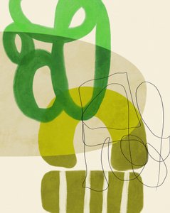 Geschilderde lijnen Groen Bruin 2 exemplaren