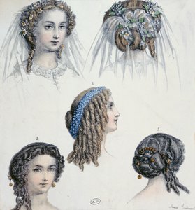 Kapsel van een bruid en anderen, c.1853 door Anais Toudouze