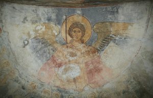 Sint Michaël de Aartsengel, 12e eeuw door Ancient Russian frescos