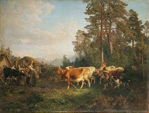 Landschap met koeien door Anders Askevold