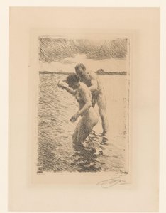 De loods door Anders Leonard Zorn (signed by artist)