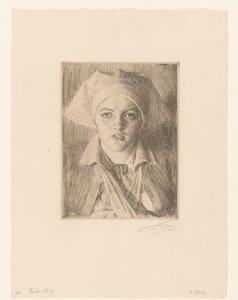 Portret van Gulli door Anders Leonard Zorn (signed by artist)
