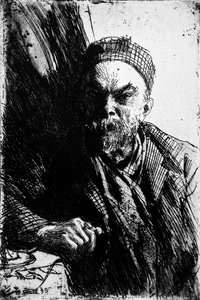 Portret van de dichter Paul Verlaine 1844-1896, 1895 door Anders Leonard Zorn