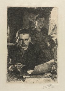 De kunstenaar en zijn vrouw, 1890 door Anders Leonard Zorn