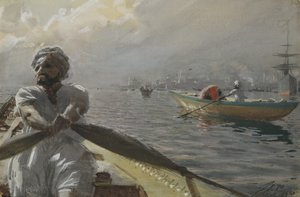 Turkse Bootsman in de Haven van Constantinopel, 1886