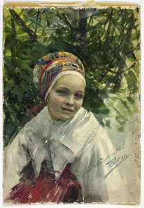 Portret van een meisje door Anders Leonard Zorn