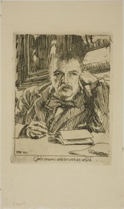 Zelfportret met Inscriptie door Anders Leonard Zorn