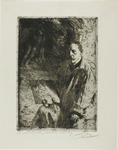 Zorn en zijn model door Anders Leonard Zorn
