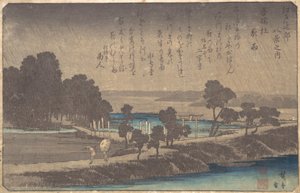 Avondregen in Azuma Wood, ca. 1838
