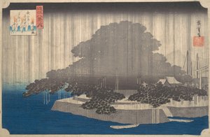 Avondregen op de Karasaki-den