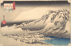Avondsneeuw op de Berg Hira door Ando Hiroshige