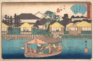 Honjo Komme Ogura-an, ca. 1840 door Ando Hiroshige