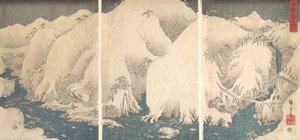 Kiso-kloof in de sneeuw door Ando Hiroshige