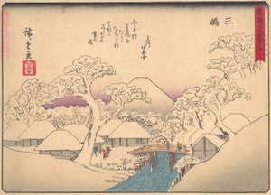 Mishima, uit de serie De drieënvijftig stations van de Tokaido-weg, begin 20e eeuw door Ando Hiroshige