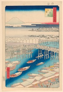 Nihonbashi, Helder Weer na Sneeuw (Nihon-bashi, yuki-bare) Uit de Serie Honderd Beroemde Zichten van Edo