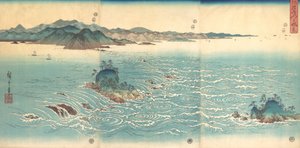 Stroomversnellingen bij Naruto, 1857 door Ando Hiroshige