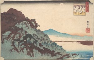 De Herfstmaan bij Ishiyama aan het Biwa-meer