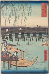 Toto, Ryogoku, uit de serie Zesendertig gezichten op de berg Fuji, 4e maand, Jaar van het Paard 1858 door Ando Hiroshige