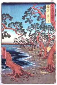 Bomen naast een meer, 19e eeuw door Ando Hiroshige