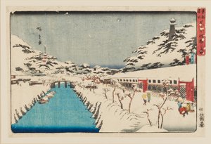Houtsnede - Shiba akabane no yuki, 1797-1858