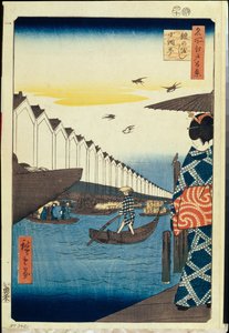 Yoroi no watashi Koami-cho door Ando or Utagawa Hiroshige