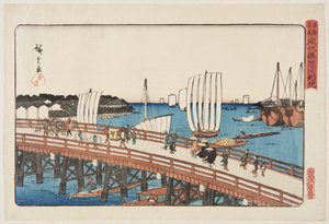 Eitai-brug en nieuw land bij Fukagawa