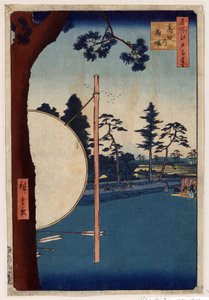 Japanse prent: De renbaan in Takata (Tokyo, Japan). (Serie honderd beroemde uitzichten van Edo)