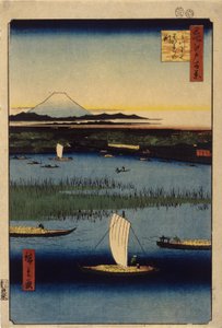 Afscheid kanalen bij Mitsumata door Ando or Utagawa Hiroshige