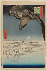 Fukagawa Susaki en Jumantsubo door Ando or Utagawa Hiroshige