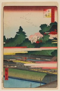 Ichigaya Hachiman Schrijn door Ando or Utagawa Hiroshige