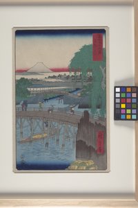 Ichikoku-brug in de Oostelijke Hoofdstad (T?to: Ichikoku Bashi) door Ando or Utagawa Hiroshige