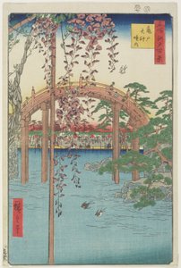 Kameido Tenjin-schrijn, juli 1856 door Ando or Utagawa Hiroshige