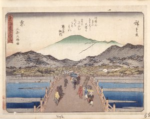 Kyoto door Ando or Utagawa Hiroshige