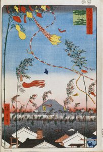 De welvaart van de stad tijdens het Tanabata-festival (honderd beroemde uitzichten van Edo) door Ando or Utagawa Hiroshige