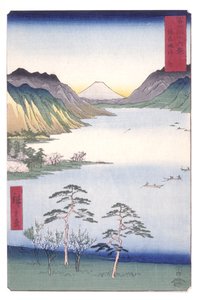 Meer Suwa In De Provincie Shinano (Shinano Suwa No Ko) door Ando or Utagawa Hiroshige