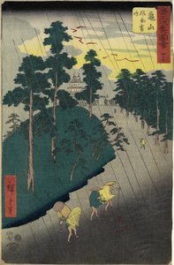 Nr.47 Regen en onweersbui, Kameyama, juli 1855