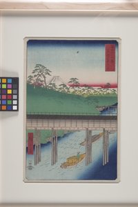 Ochanomizu in de oostelijke hoofdstad door Ando or Utagawa Hiroshige