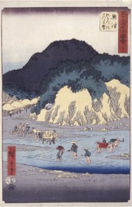 Okitsu door Ando or Utagawa Hiroshige