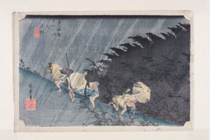Shono: Stortregen door Ando or Utagawa Hiroshige