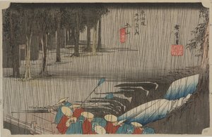 Lente Regen door Ando or Utagawa Hiroshige