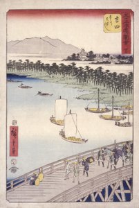Station 35, Yoshida; Kyoka Tokaido-serie door Ando or Utagawa Hiroshige